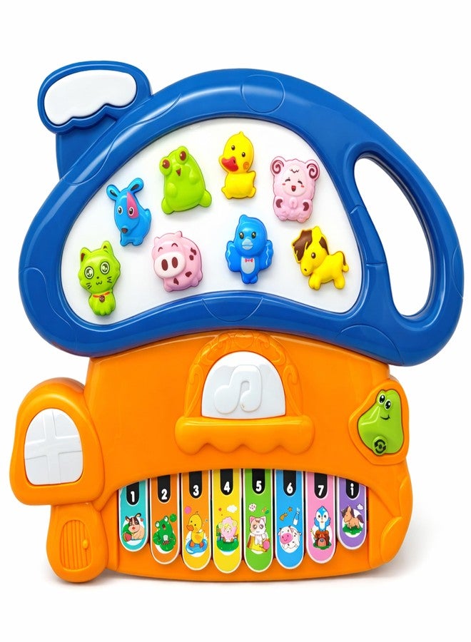 VGRASSP 8 Keys Mushroom Piano Toy for Kids with Lights and Music - Interactive Animal Keyboard Toy with 4 Modes - Educational Learning Instrument Playset for Boys and Girls - Multicolor - Image 1